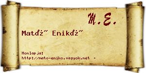 Mató Enikő névjegykártya